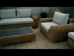Traditioneller moderner Luxusmöbel-Satz im Freien für Hotel-Garten-Weidenrattan Sofa Set