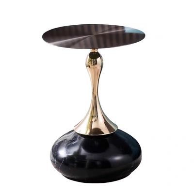 kaufen Goldene Edelstahl-Hotel-Möbel-Tabelle mit reizender Rundfuß-Felsen-Platte online manufacture