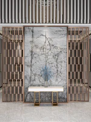 kaufen Luxusedelstahl-Metallsieb-Fach-moderner Metallfach-Schirm online manufacture