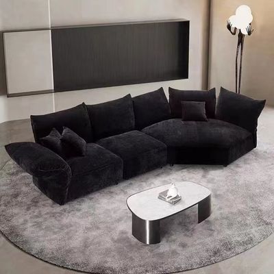 kaufen Blumenblatt-Schwarz-Samt-Sofa Italian Hotel Villa Living-Raum-Gewebe-ausländisches Sofa online manufacture