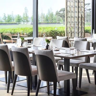 kaufen Festes hölzernes modernes Restaurant-Stuhl-Rückenlehne-Gewebe gepolstert, Stuhl speisend online manufacture