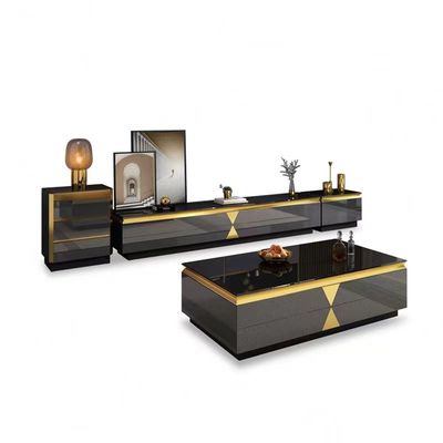 kaufen Felsen-Platten-Hotelzimmer-Kabinette stellt Luxus-Fernsehkabinett Hotelzimmer-Schwarzglas ein online manufacture
