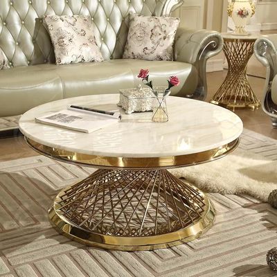 kaufen Hotel-Couchtisch-moderner runder LuxusCouchtisch des Edelstahl-304 online manufacture
