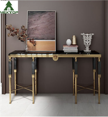 kaufen Moderner Luxushotel-Möbel-Goldedelstahl-dekorative Konsolen-Eingang-Marmorierungtabelle online manufacture