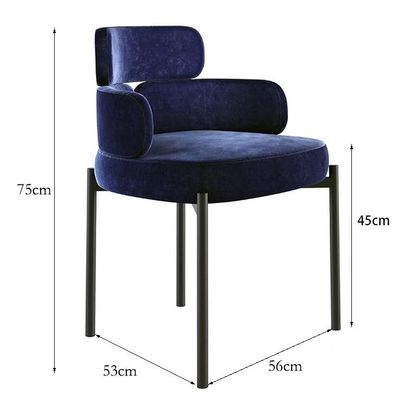 kaufen Helles kreatives Hotel-Restaurant-Möbel-Luxusmetall Art Velvet Armrest Dining Chair online manufacture