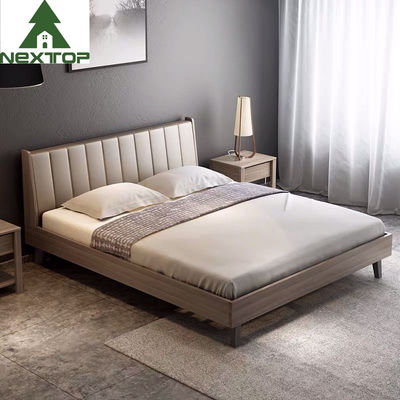 Guter Preis Holzrahmen Leder Kopfteil Bett mit Nachttisch Heim Hotelzimmermöbel online