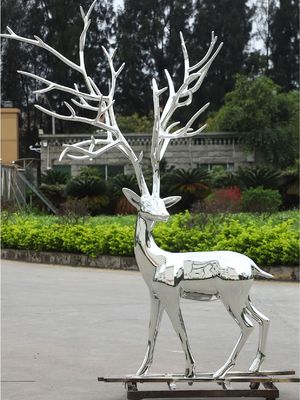 kaufen Hotel Dekor Hirsch Edelstahl Spiegel Skulptur Garten Szenischer Innenhof Park online manufacture