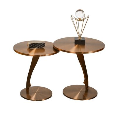 kaufen Klasse Bürste Messing Edelstahl Nebentisch Kleiner Runder Tisch Kaffeetisch online manufacture