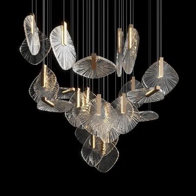 kaufen Außenstahl-Custom Ganzhaus-Kronleuchter Glas-Disc-Metall-Kunstststück Lichter online manufacture