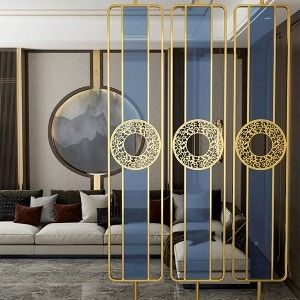 kaufen Hoteldekoration Moderne minimalistische Innendekoration Edelstahlbildschirm online manufacture