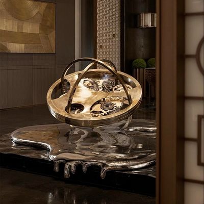 kaufen Schmelzende Uhr Kunstschöpfung Metallskulptur mit Decke Design für Hotel online manufacture