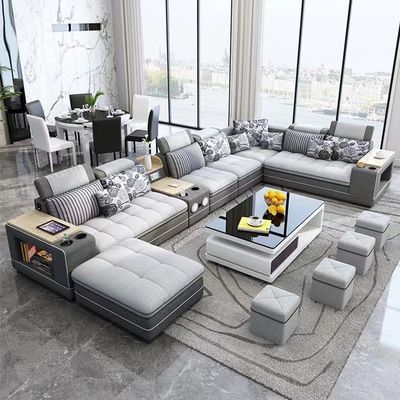 Helles ledernes Hotelzimmer-Sofa Combination Modern Living Room-Sofa