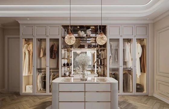 Feste hölzerne Hotelzimmer-Kabinett-kundenspezifische Schiebetür-Luxusgarderobe