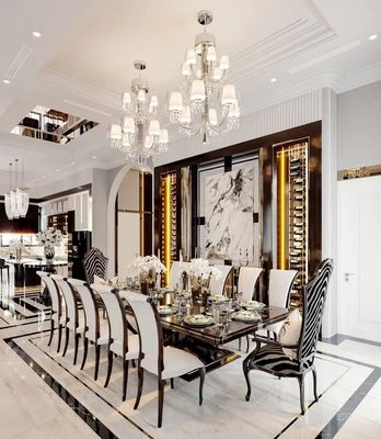 Guter Preis Luxushotel-Restaurant-Möbel-rechteckiges Metallfelsen-Platten-Hotel-Speisetisch 8 10 Stühle online