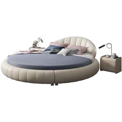 Atmosphärischer Luxus Gewebe-Hotel-runder Bett-Landhaus-Schlafzimmer-König-Bed 2m 2.2m