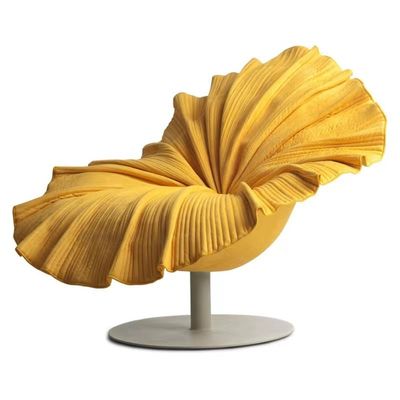 Nordische helle Luxussamt-Blumen-Blumenblatt-Stuhl-Hotel-Ausstellungsraum-Edelstahl-Basis