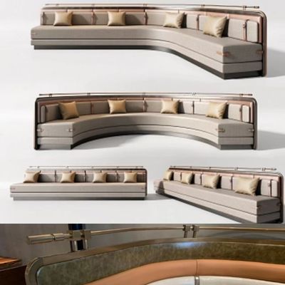 Antikes Luxusu Kreis-Stand-setzendes ledernes Hotel-Restaurant Sofa Seats halb formen
