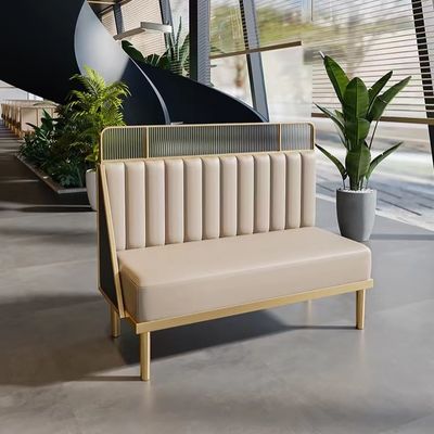 Luxusrestaurant-Stand-setzende Kombinations-Leder-Metallmarmor-Tabelle