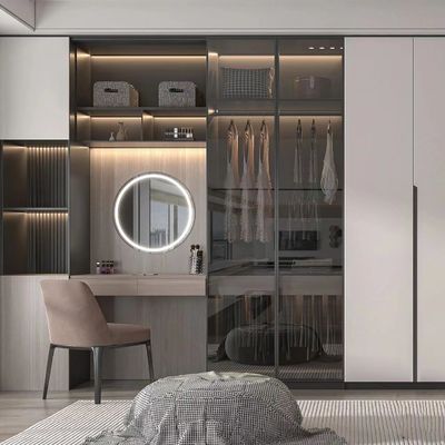 Moderne Walnuss-Hotelzimmer-Garderobe mit Aufbereiter alle in einem