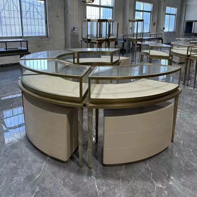 Kundenspezifischer moderner Schmuck-Anzeigen-Schaukasten ringsum Gegenspitzenkabinett
