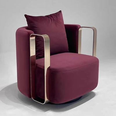 Pinkfarbene kreative Luxussamt-Sofa Chair Gold Stainless Steel-Lehnsessel-Gewohnheit