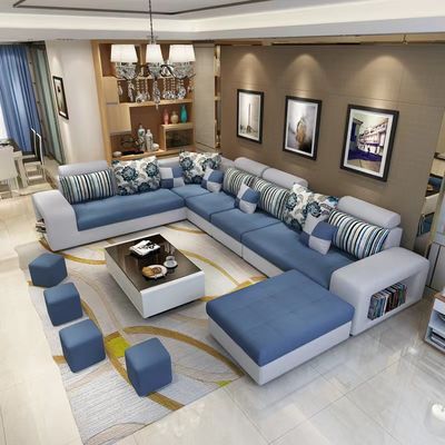 Zerquetschtes Samt-Gewebe-kundenspezifisches Sofa Bed Leather Border-Wohnzimmer