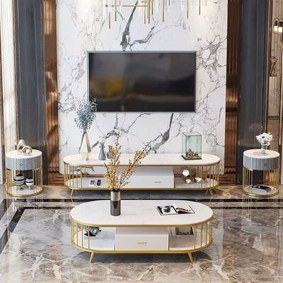 Ovale Hotelzimmer-Marmorierungkabinette höhlten heraus Metall-Fernsehbeistelltisch-Medien-Kabinett aus