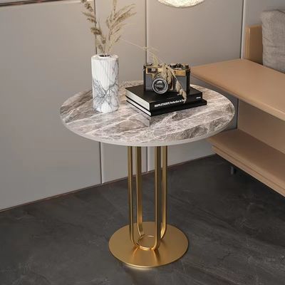 Edelstahl-Klammer-Hotel-Schlafzimmer-Möbel-formte einfache Felsen-Platten-Tabellen-Facette