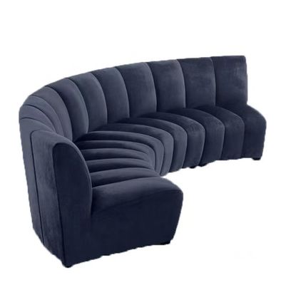 Modernes Samt-Sofa Wohnzimmer-Marine-Blue Velvets Sofa Hotel Lobby Curve Arc