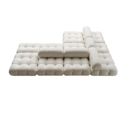 Weiße Lamm-Wolle Sofa Modular Combination Teddy Hotel Lobby Furniture Fabrics
