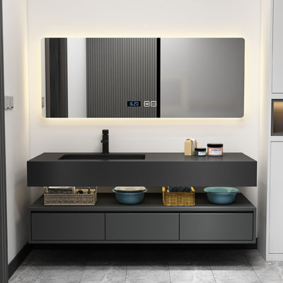 Guter Preis Luxusfelsen-Platten-integriertes Badezimmer-Kabinett-Hotel-Toiletten-Waschbecken online