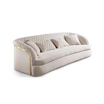 Polsterungs-Hotel-Lobby-Möbel-weiße Samt-Couch-mehrfaches setzendes Sofa