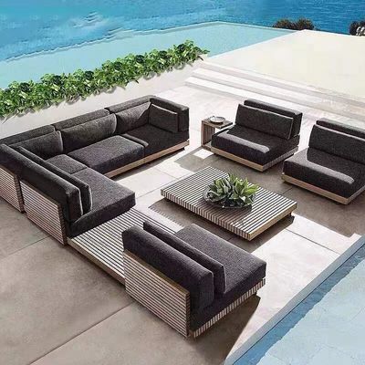 Pool im Freien Sofa Bed Lounge Chairs Sofa, der Ledge Cushions Chaise bräunt