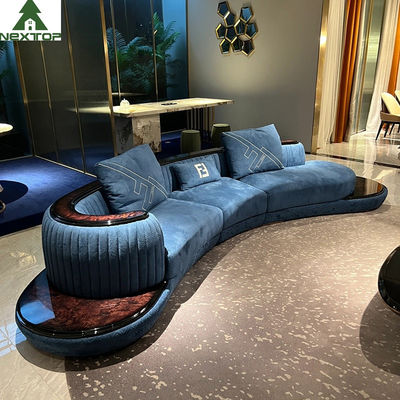 Spitzenwohnzimmer-Sofa Set Furniture Hotel Lobby-Aufenthaltsraum Blue Velvet kurvte Sofas