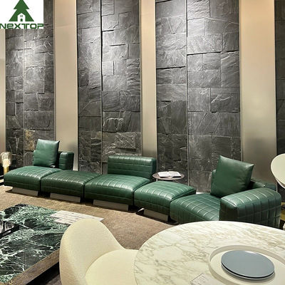 1800*1000mm Hotel-Lobby-Möbel-Innenministerium-grünes Luxusleder modularer Sofa Set