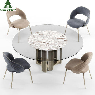 Modernes deluxes Goldmetallluxusgewebe-einzelnes Stuhl-Hotel-Bankett-Restaurant