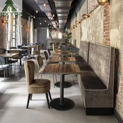 Guter Preis Ganzes Hotel-Restaurant-Möbel-Gewebe ledernes L Form-Eckstand Sofa Set Wooden Chairs online