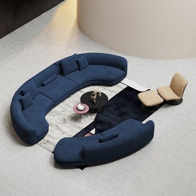 Blau kurvte Schnitt-Form-Lobby-Aufnahme-Satz-Möbel Sofa Fabrics U