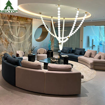 Soem-Hotel-Lobby-Möbel modularer InnenSofa Nubuck Fabric Circle Corner mit Metallrahmen