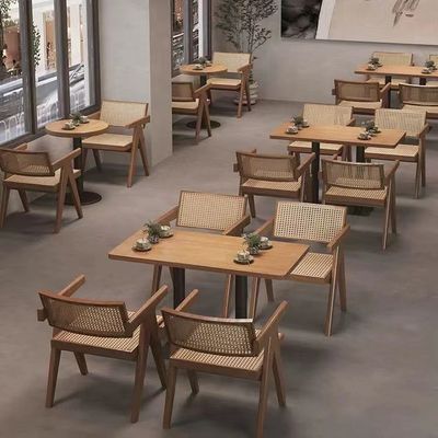 Restaurant-Kaffeestube-Bistro-Handelsmöbel Ash Solid Wooden Dining Set
