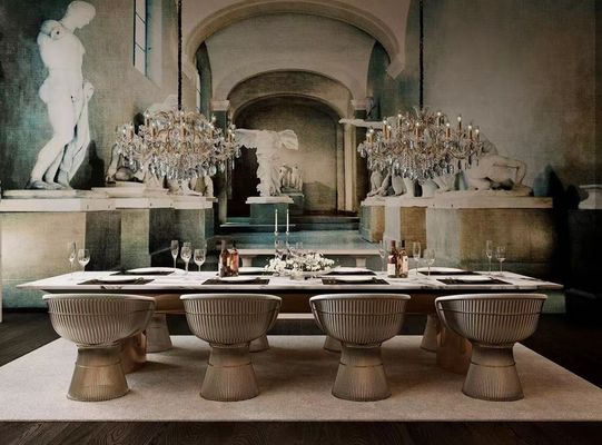 Guter Preis Restaurant Villa Weißmarmor-Tisch 8 10 Metallstühle online