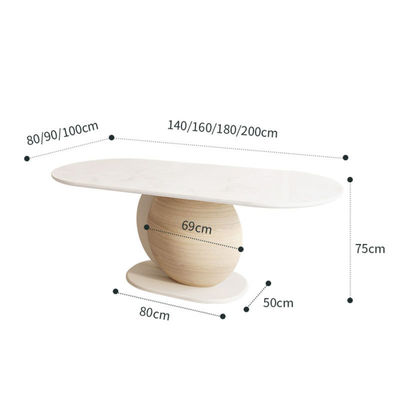 Nordic Hotel Restaurant Möbel Minimalismus Holz Kreativität Oval Marmor Esstisch
