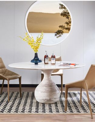 Festiges Hotelrestaurant Möbel Rundform natürlicher Marmor Esstisch
