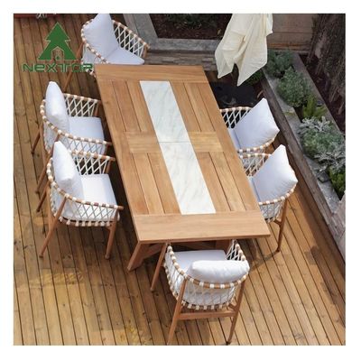 Dauerhafte einfache Terrassenmöbel Garten Tisch und Stühle Teak Outdoor Dining Set
