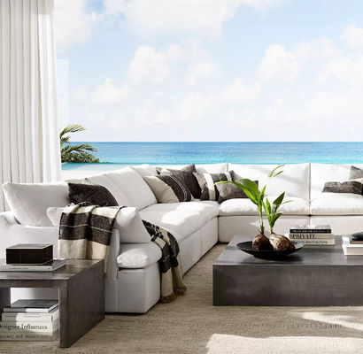 Moderne Mode Outdoor Freizeit Wohnmöbel Gerade L-Form Sofa Set