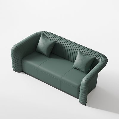 HD Sponge Hotel Lobby Möbel Luxus-Sofa-Sets mit grünem Leder