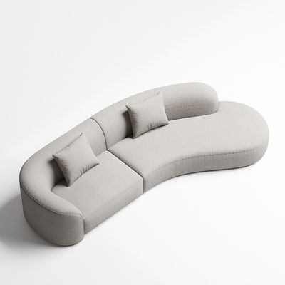 Rice White Hotel Lobby Gekrümmtes Sofa Modernes Interieur Teddy Stoffcouch