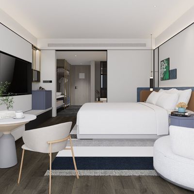 Custom Walnussholz Finish Hotel Schlafzimmer Möbel King Gästezimmer Layout Vollstück