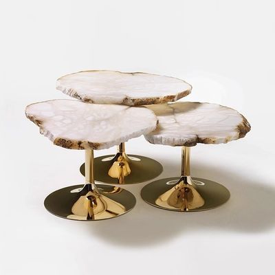 SUS 304 unregelmäßig geformtes Schneesteintisch-Satz High-End-Metallspiegel