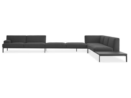 Atmosphäre Hotel Große Raum Ecke Sektionelle Stoffsofa Schwarze Eisenfüße